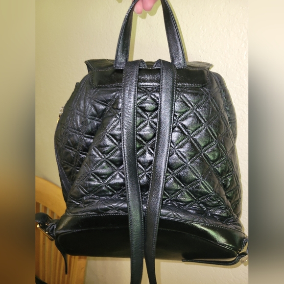 MCM Black Quilted Backpack w gold tone hardware - Picture 4 of 16